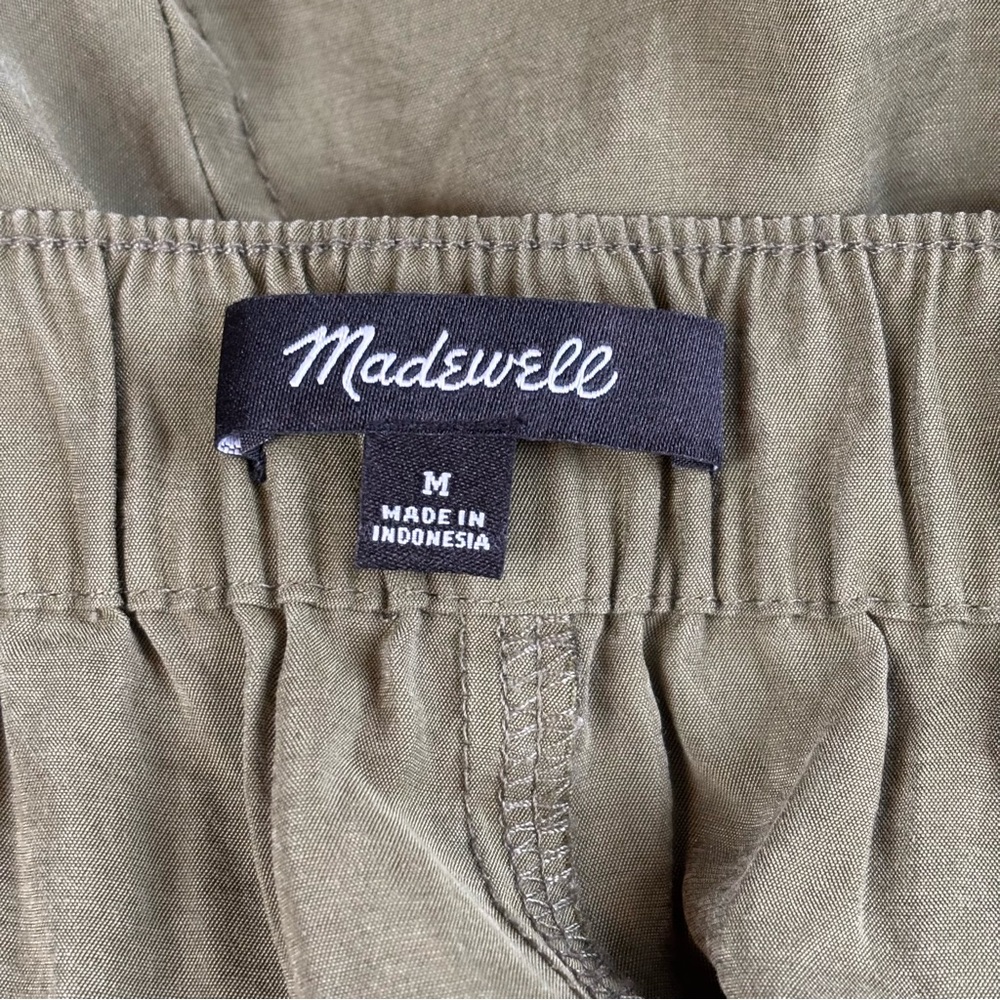Madewell Pants Womens Medium Green Pull-On Wide-Leg Cargo in Softdrape - Picture 7 of 10